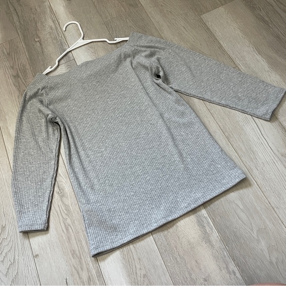 Lowrys Farm Top ribbed off shoulder womens Gray (large) contemporary classic - Picture 4 of 6